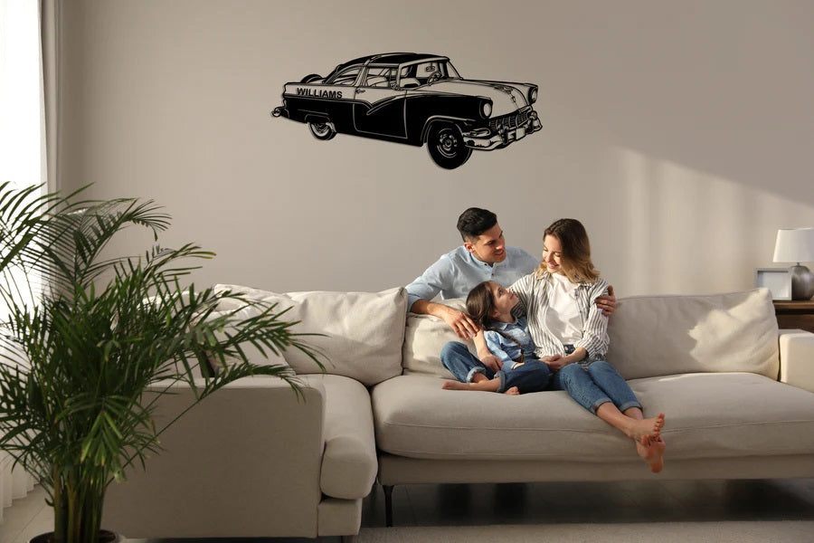 Personalized Vintage Car Metal Wall Art Customized