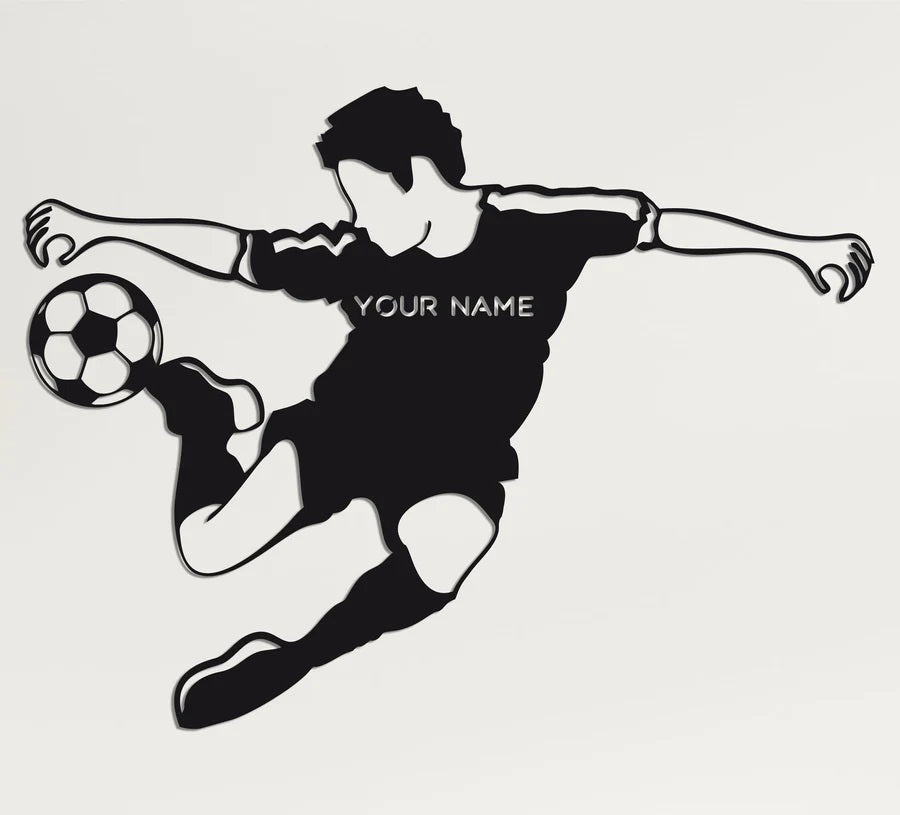 Personalized Football Player Metal Wall Art