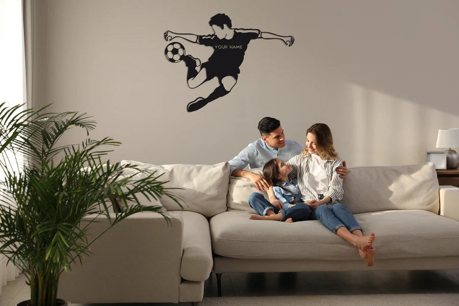 Personalized Football Player Metal Wall Art