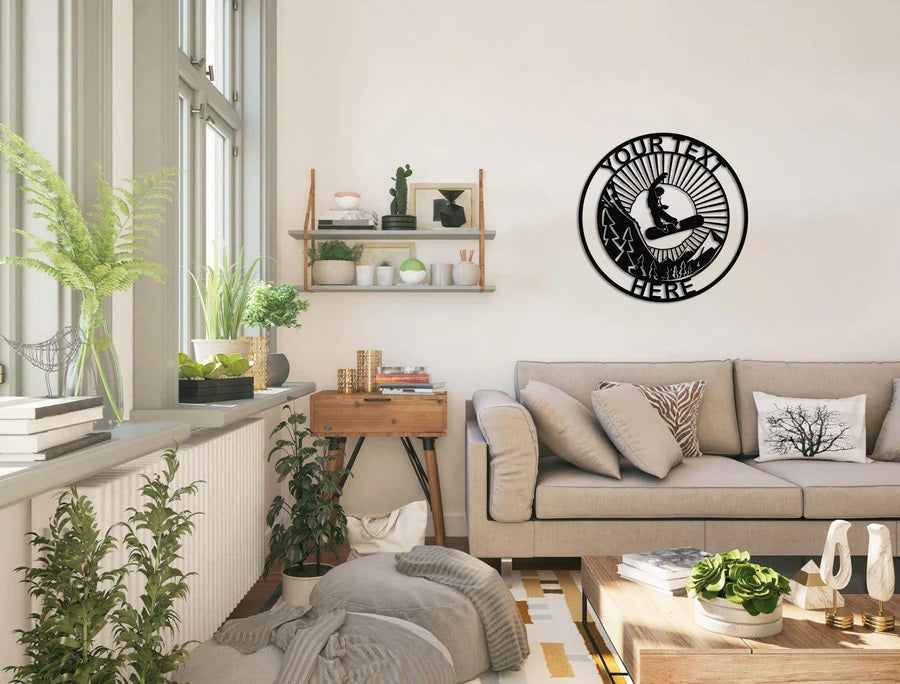 Personalized Snowboarder Metal Wall Art Customized