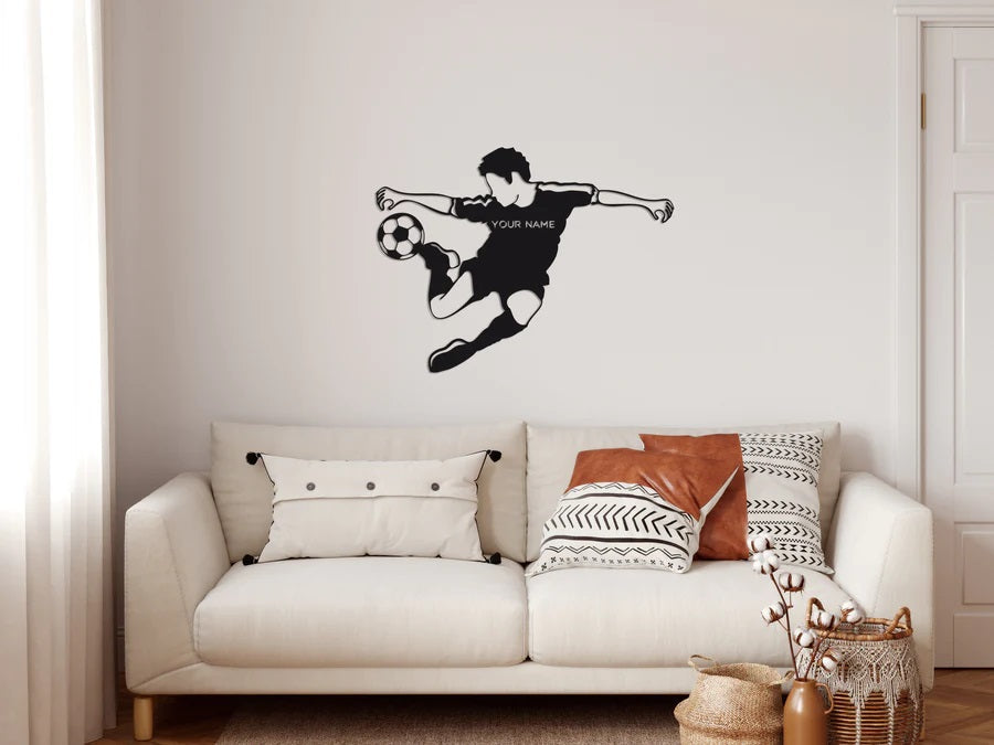 Personalized Football Player Metal Wall Art