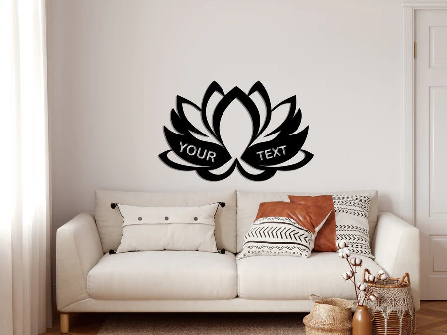 Personalized Lotus Metal Wall Art Customized