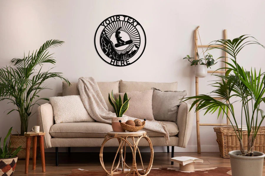 Personalized Snowboarder Metal Wall Art Customized