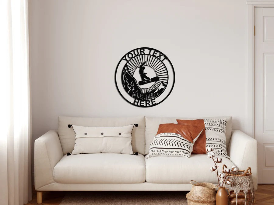 Personalized Snowboarder Metal Wall Art Customized