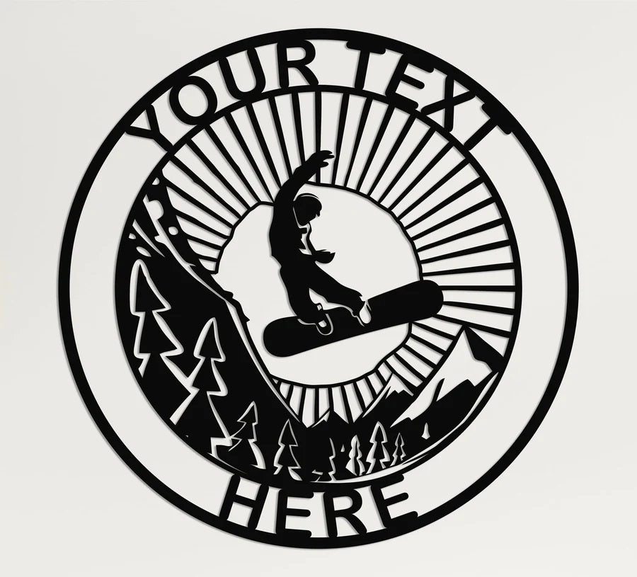 Personalized Snowboarder Metal Wall Art Customized