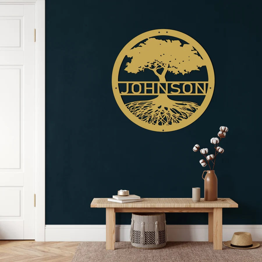 Personalized Family Tree Metal Wall Art Customized