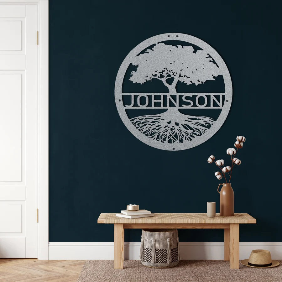 Personalized Family Tree Metal Wall Art Customized