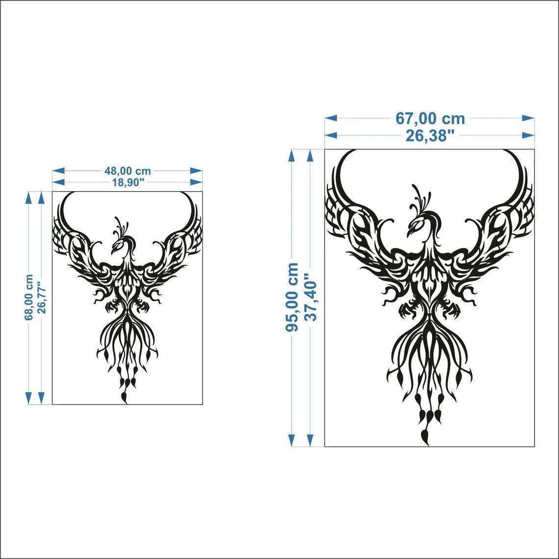 Phoenix Metal Wall Art, Metal Wall Sign - Etgshop LLC