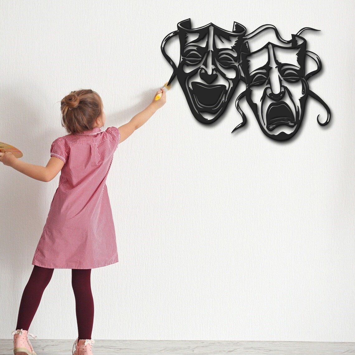 Metal Wall Art, Happy and Sad Mask - Etgshop LLC