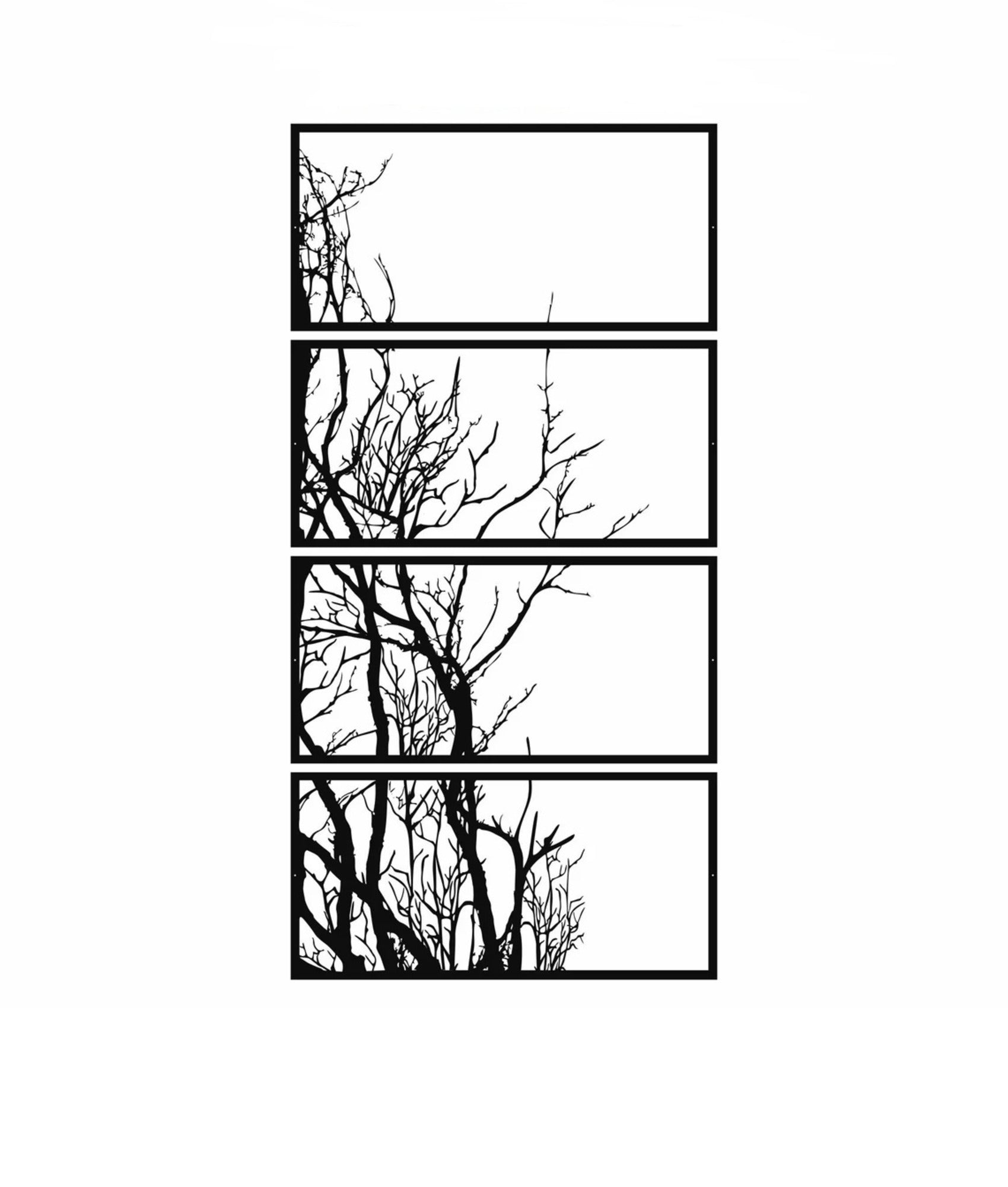 Metal Wall Art, 4 Panels Tree of Life Decor - Etgshop LLC