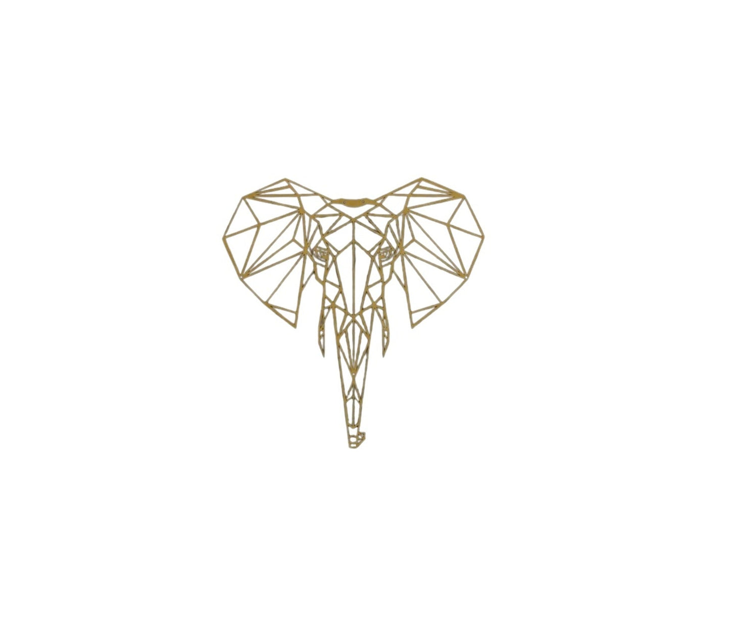 Metal Wall Art, Geometric Metal Elephant Head Decor