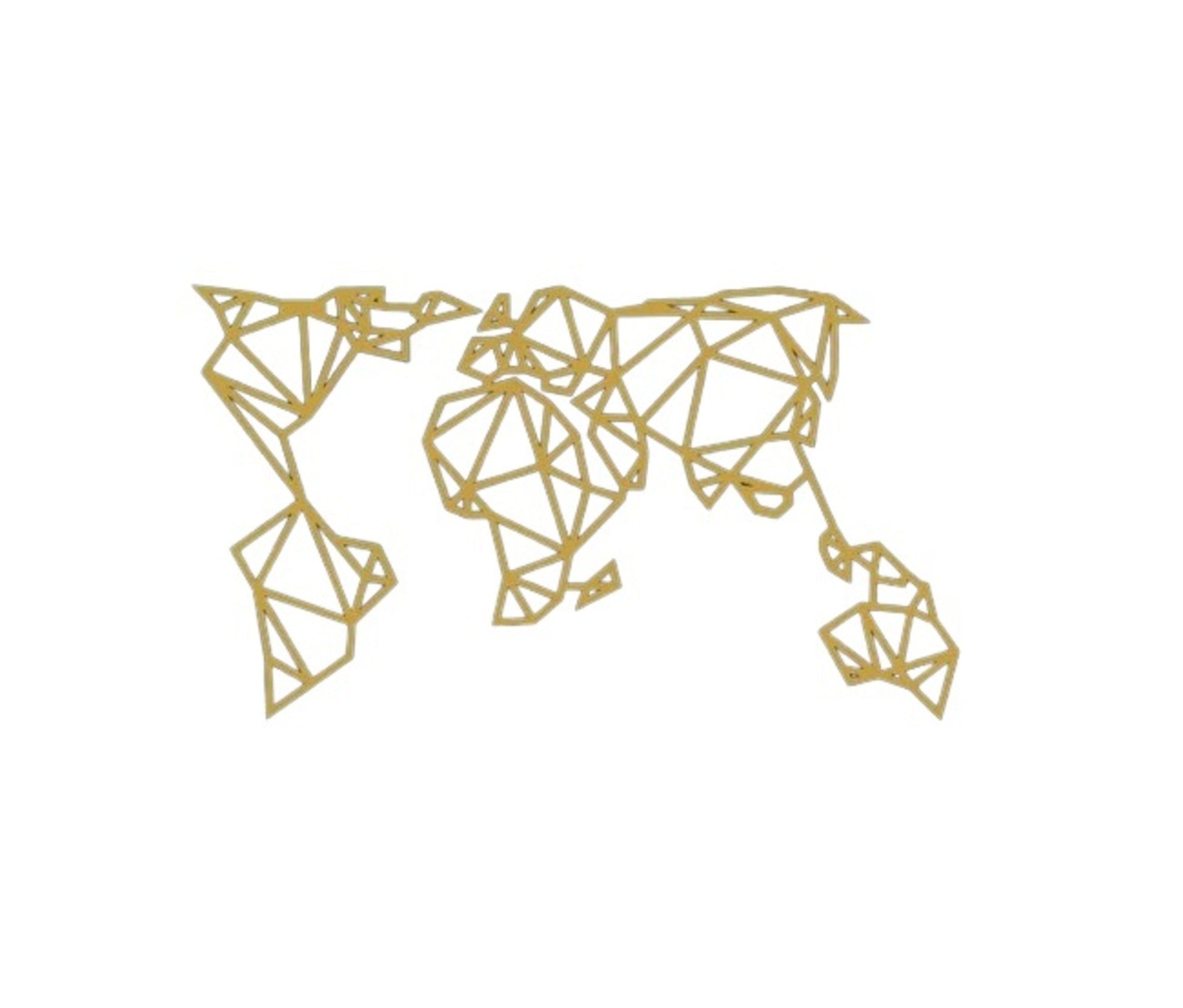 Gold Metal World Map Wall Art - Etgshop LLC