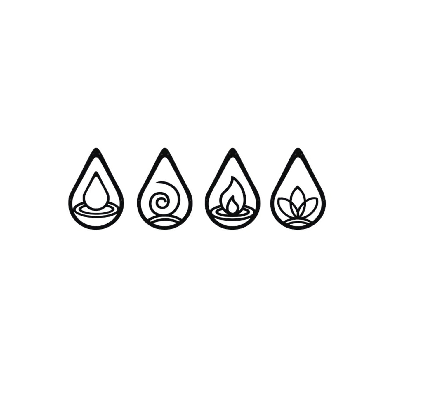 Metal Wall Art, Four Elements Metal Wall Decor