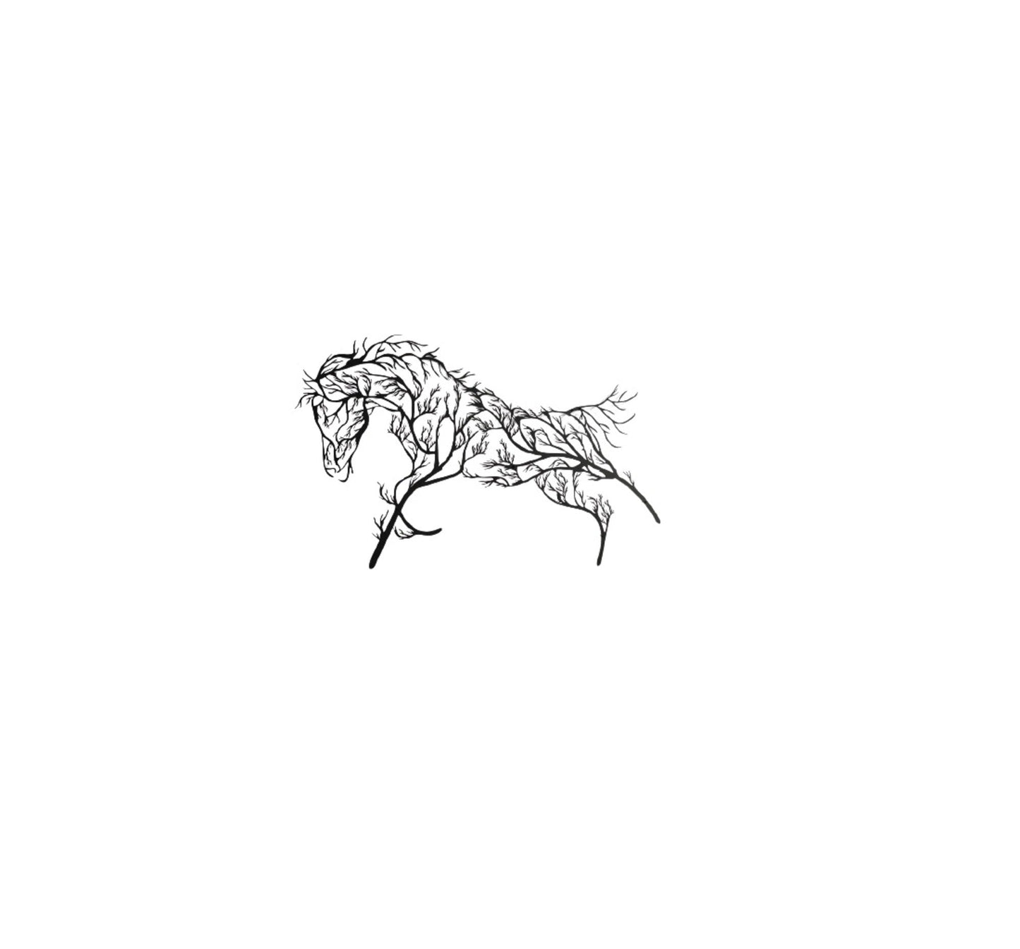 Metal Wall Art, Geometric Metal Horse Decor
