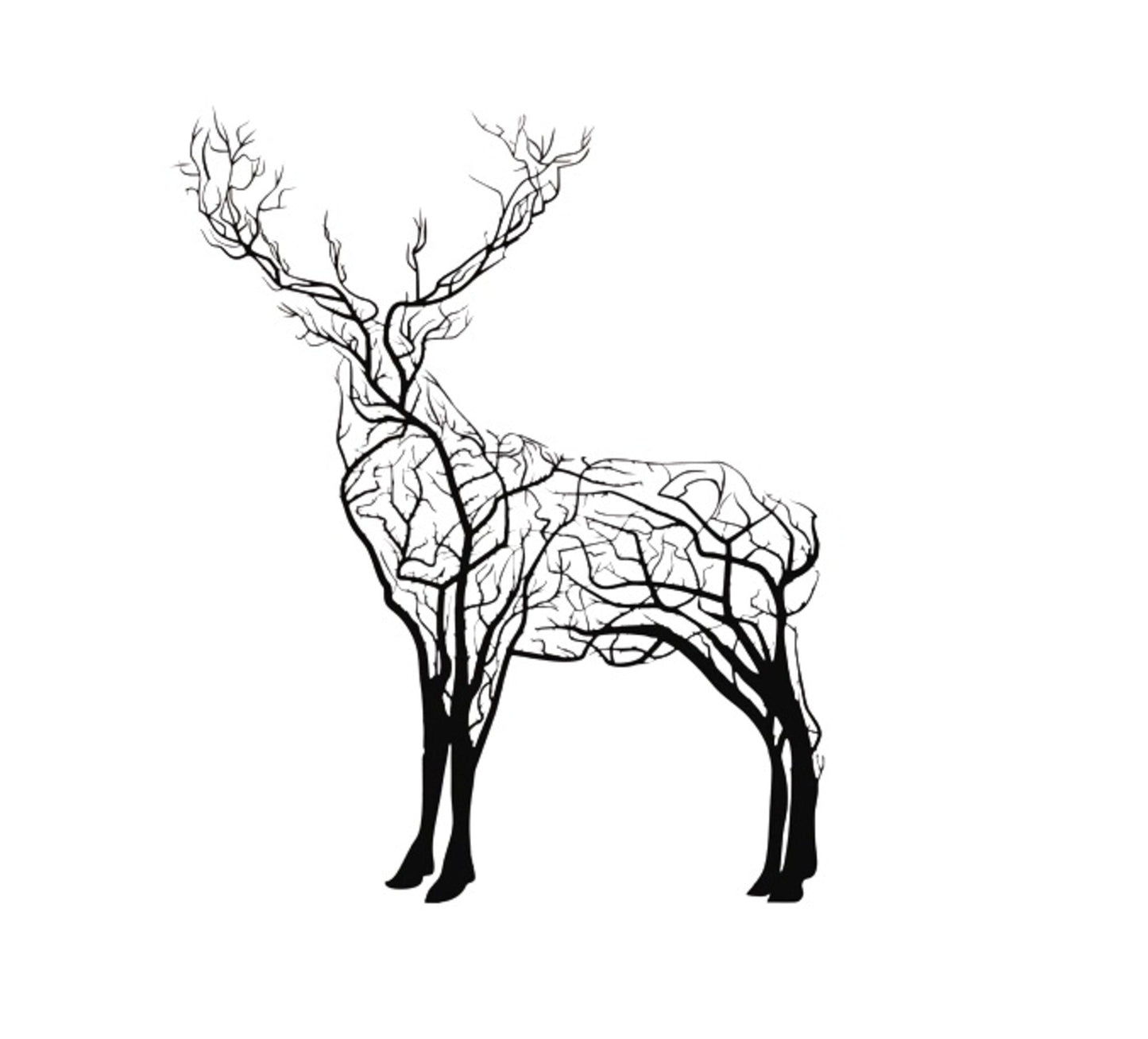 Metal Wall Art, Geometric Metal Deer Decor