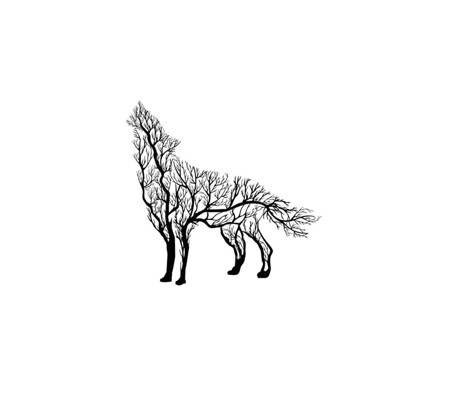 Metal Wall Art, Geometric Metal Wolf Decor