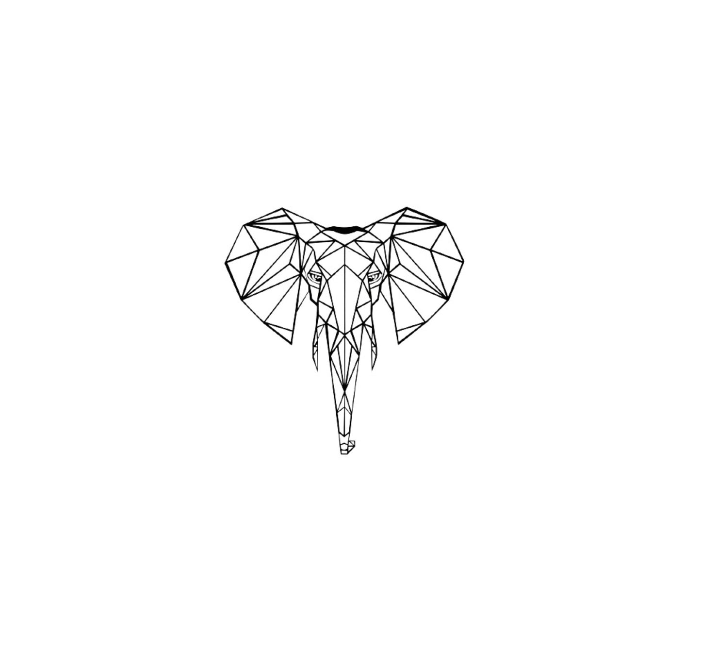 Metal Wall Art, Geometric Metal Elephant Head Decor