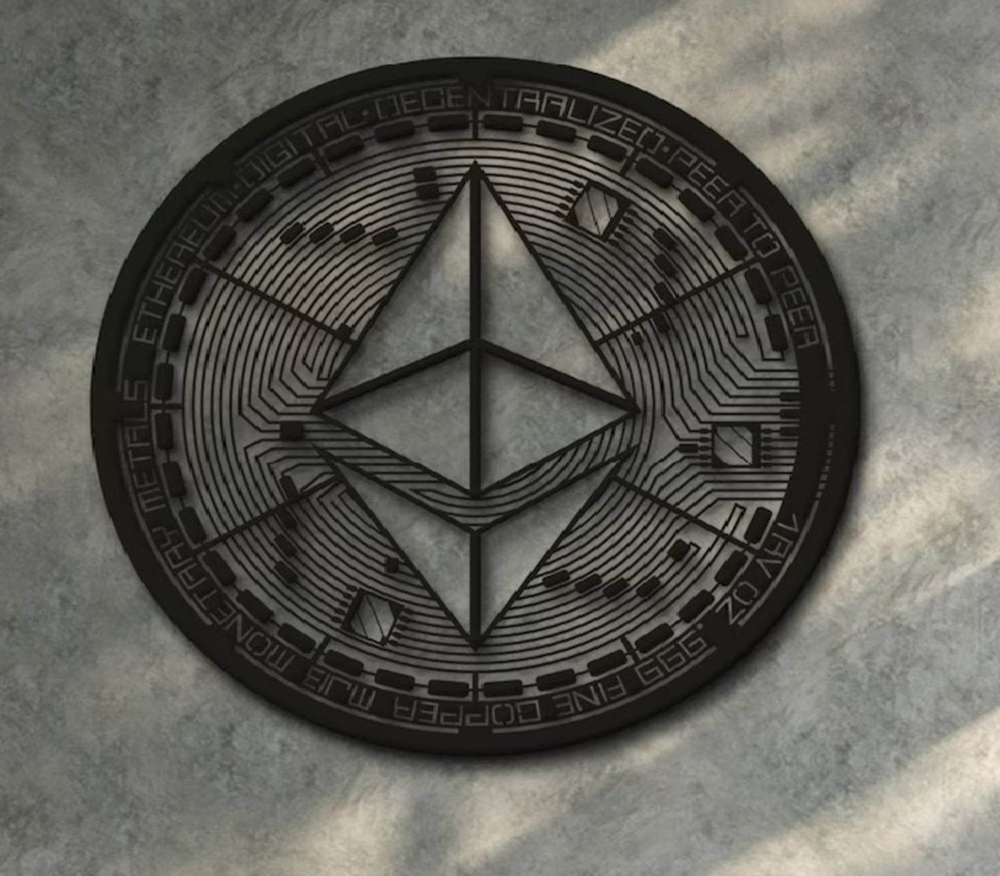 Ethereum Coin, Metal Wall Art, Crypto Coin, Bitcoin Coin - Etgshop LLC