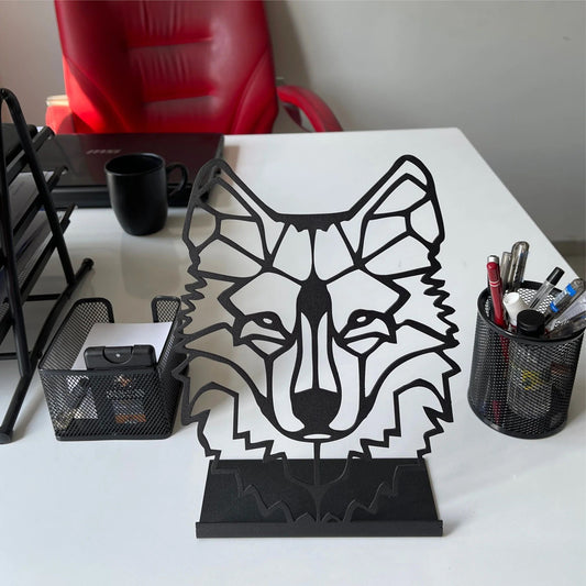 Wolf Head Metal Desktop Decor Etgshop20B