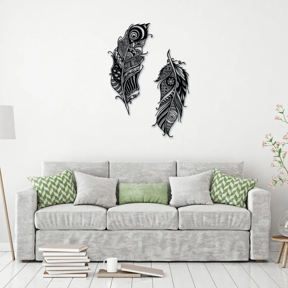 Feather Metal Wall Art Decoration, Metal Wall Hanging, Office Wall Art, Living Room Decor, Christmas Gift, Interior Wall Decor, Wall Decor
