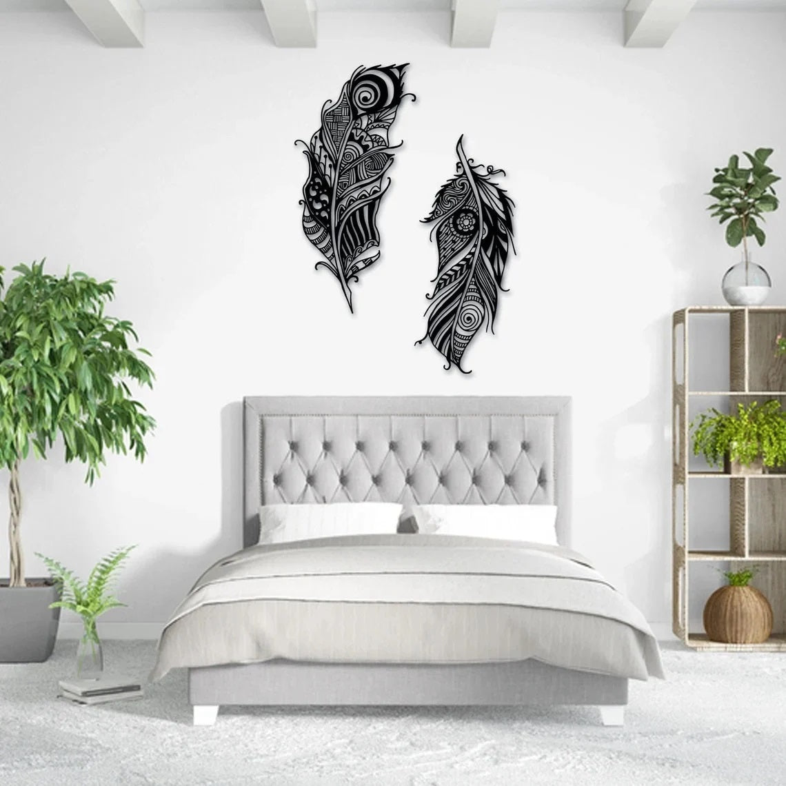 Feather Metal Wall Art Decoration, Metal Wall Hanging, Office Wall Art, Living Room Decor, Christmas Gift, Interior Wall Decor, Wall Decor