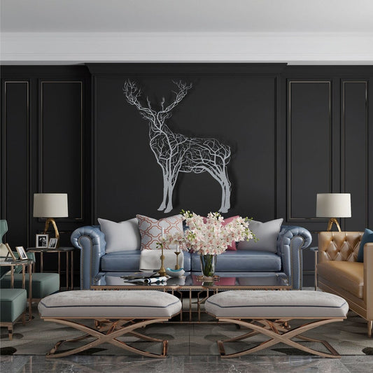 Metal Wall Art, Geometric Metal Deer Decor, Home Office Decoration, Wildlife Lover Gift, Wall Hangings, Deer Sign, Farmhouse Décor