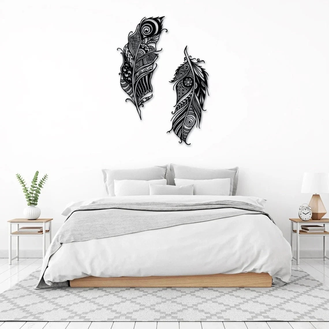 Feather Metal Wall Art Decoration, Metal Wall Hanging, Office Wall Art, Living Room Decor, Christmas Gift, Interior Wall Decor, Wall Decor
